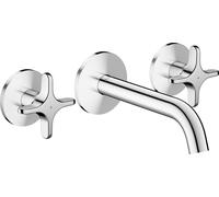 Grifo monomando encastrado AXOR One, para lavabo, con instalación mural, caño de 160 mm y mandos de cruz, acabado cromado