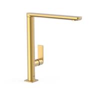 Grifo monomando moderno para fregadero con caño recto acabado en oro mate TRES