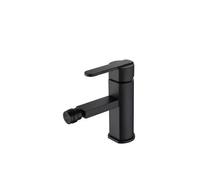 Grifo monomando para bidé con un caño recto fabricado en latón de acabado negro de Imex - Con válvula click-clack