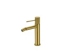 Grifo monomando para bidé con un diseño moderno en color oro cepillado Line de Imex - Sin válvula