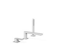 Grifo monomando para borde de bañera con ducha de mano acabado blanco mate Loft Tres