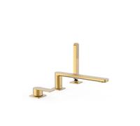 Grifo monomando para borde de bañera con ducha de mano acabado en oro mate Loft Tres