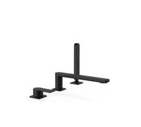 Grifo monomando para borde de bañera con ducha de mano acabado negro mate Loft Tres