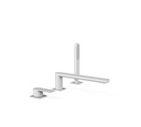 Grifo monomando para borde de bañera con ducha de mano con acabado blanco mate Loft Tres