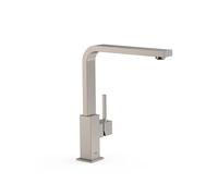 Grifo monomando para fregadero fabricado en latón con acabado en color acero Cuadro TRES