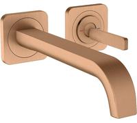 Grifo monomando para lavabo AXOR CITTERIO E UP mate bronce, para montaje en pared, acabado bronce cepillado