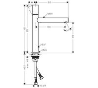 Grifo monomando para lavabo AXOR UNO 200, diseño minimalista, acabado cromado