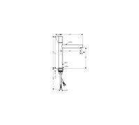 Grifo monomando para lavabo AXOR UNO 200, diseño minimalista, acabado en níquel cepillado