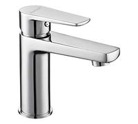 Grifo monomando para lavabo con apertura en frío, de la SERIE AST de diseño minimalista y elegante. Grifería fabricada en latón , con acabados en cromo con brillo