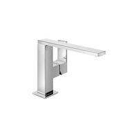 Grifo monomando para lavabo con caño de latón y acabado cromado Cuadro TRES - Con válvula click-clack