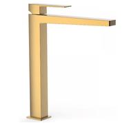 Grifo monomando para lavabo con caño plano en latón acabado oro mate XXL SLIM TRES