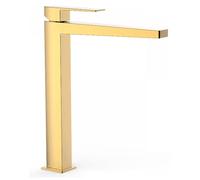 Grifo monomando para lavabo con caño plano en latón acabado oro XXL SLIM TRES