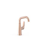 Grifo monomando para lavabo con maneta lateral, ahorro energético y acabado oro rosa mate Fuji Tres