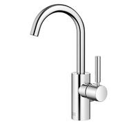Grifo monomando para lavabo de la serie Meta de Dornbracht, con juego de desagüe