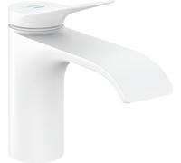 Grifo monomando para lavabo, de pie, con válvula de agua fría, sin kit de desagüe, línea Vivenis ComfortZone 80, color blanco mate