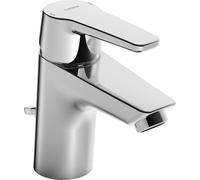 Grifo monomando para lavabo, de pie, marca HANSAPOLO, con kit de desagüe, acabado cromado