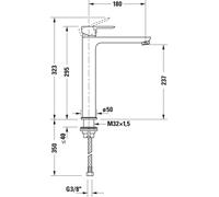 Grifo monomando para lavabo Duravit D-Code, modelos FreshStart y MinusFlow