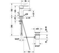 Grifo monomando para lavabo Duravit D-Code, modelos FreshStart y MinusFlow