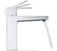 Grifo monomando para lavabo Duravit Manhattan, modelo M, con sistema de cierre automático y desagüe con varillas