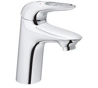 Grifo monomando para lavabo Eurostyle 23929_3 de GROHE, tamaño S, instalación de un solo orificio, cuerpo liso, sistema de desagüe con pulsador de 1 1/4", palanca metálica abierta, acabado cromado