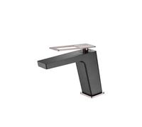 Grifo monomando para lavabo fabricado en latón negro y oro rosa con un caño recto Suecia de Imex - Sin válvula