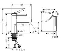 Grifo monomando para lavabo Hansgrohe Finoris, modelo 100 CoolStart, con sistema de desagüe Push-Open y acabado en cromo