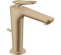 Grifo monomando para lavabo Hansgrohe, modelo Axor Citterio C, diseño CoolSt cubic cut, acabado b b, tamaño A de 135 mm, con sistema de desagüe con tirador