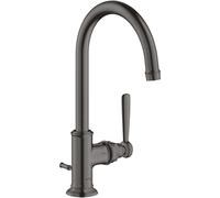 Grifo monomando para lavabo hansgrohe, modelo Axor Montreux A, 175 mm, con desagüe automático y acabado cepillado, color azul