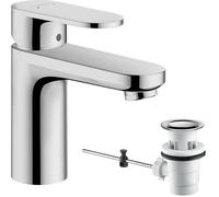 Grifo monomando para lavabo Hansgrohe Vernis Blend con desagüe, 88 mm, cromado.