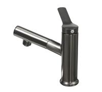 Grifo monomando para lavabo, indicador de temperatura, extensible, G1/2 | Construcción de latón duradero con acabado brillante, resistente a la corrosión e inoxidable