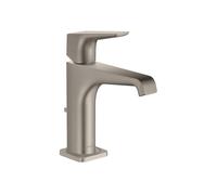 Grifo monomando para lavabo, modelo AXOR CITTERIO E, DN 15, color gris, con desagüe de extracción con varilla de 1 1/4 pulgadas, acabado en acero inoxidable