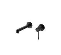 Grifo monomando para lavabo para empotrar a la pared de color negro mate Line de Imex - Sin válvula