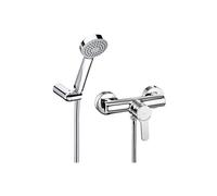Roca L20 - Monomando Cromo exterior para ducha de mano, flexible de 1,50 m. y soporte articulad . Griferías hidrosanitarias. Ref A5A2009C02