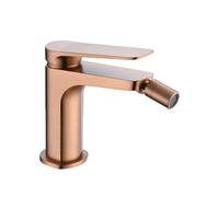 Grifo monomando sobre repisa para bidé hecho de latón con acabado oro rosa cepillado Napoles de Imex - Rosado / Con válvula click-clack oro rosa cepillado