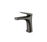 Grifo monomando sobre repisa para lavabo fabricado en latón con acabado negro metalizado Delos de Imex