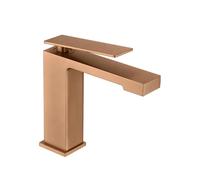 Grifo monomando sobre repisa para lavabo hecho de latón acabado oro rosa cepillado Pisa de Imex - Rosado / Con válvula click-clack oro rosa cepillado