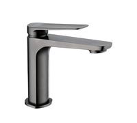 Grifo monomando sobre repisa para lavabo hecho de latón con acabado negro metalizado Napoles de Imex