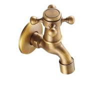 Grifo Mural Montaje en pared de latón antiguo, grifo de agua de doble uso, accesorios de baño, fregadero al aire libre, grifos de jardín, grifo decorativo for lavandería Para Fregadero De Cocina(AT001