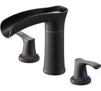 Grifo para bañera romana, grifo de cascada para bañera con 3 orificios, juego de grifos para bañeras de aleación de zinc con 2 mandos, grifo para bañera romana de montaje en cubierta, ideal para lavar