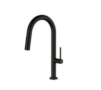 Grifo para cocina con fregadero extraíble de acero inoxidable acabado negro mate Källa