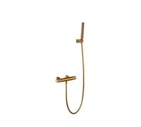 Grifo para ducha termostático con un diseño elegante de color oro cepillado Line de Imex
