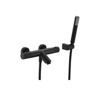 Grifo para ducha y bañera termostático fabricado en latón de acabado negro mate Line de Imex