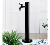 Grifo para exteriores con accesorios de montaje, grifo con caño extendido, negro, acero inoxidable, hidrante de jardín a prueba de heladas para cenador de pastos agrícolas(Height: 95cm/37.4in)