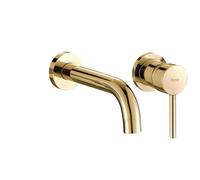 Grifo para lavabo de pedestal REA LUNGO - dorado + juego de accesorios