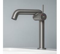 Grifo para lavabo EMKE, monomando, color antracita mate. Diseño suizo minimalista. Fabricado en latón sin plomo. Ahorro de agua. Protección contra la corrosión. Fácil de limpiar
