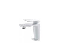 Grifo para lavabo fabricado en latón con discos de cerámico de acabado blanco Fiyi de Imex - Con válvula click-clack