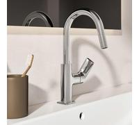 Grifo para lavabo Ideal Standard Ceralife C, altura 200 mm, con sistema de apertura mediante presión y ducha de mano extraíble