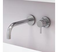 Grifo para lavabo Loft 2.0, modelo de montaje empotrado con dos orificios, alcance de 24,5 cm, incluye cuerpo principal