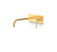 Grifo para lavabo monomando con cuerpo empotrado de latón acabado dorado Study Tres - Con cuerpo empotrable