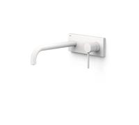 Grifo para lavabo monomando con cuerpo empotrado de una sola pieza y caño color blanco mate Study Tres - Con cuerpo empotrable